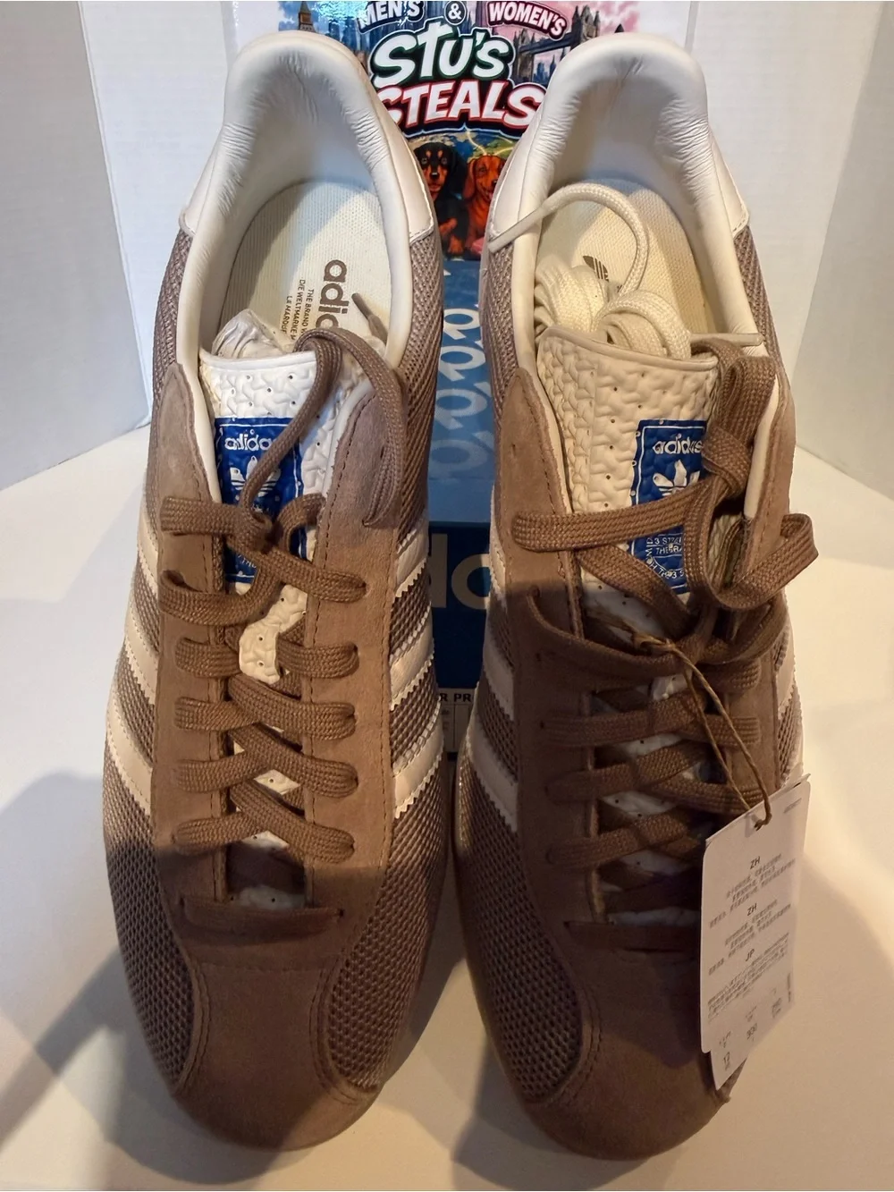 adidas Gazelle Indoor Pro Sneakers in Taupe and White